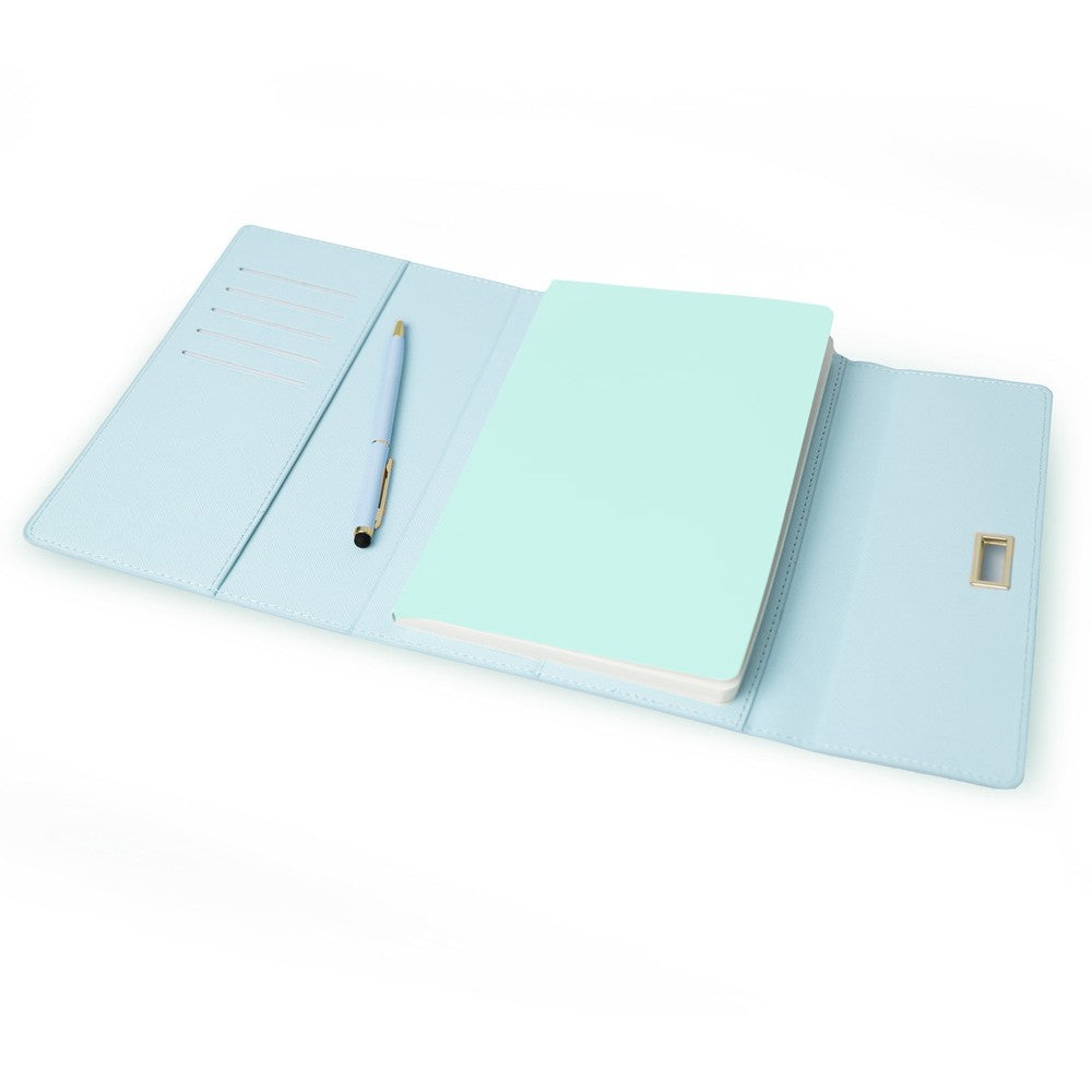 Set Agenda tip mapa cu pix, A5, 200 pagini, dictando, culoare albastru