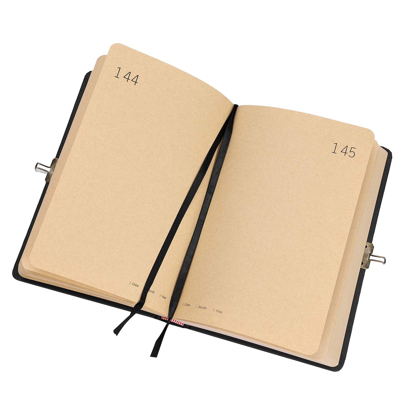Agenda tip jurnal pentru 365 de zile, inchidere cu lacat, A5, pagini retro din hartie kraft, culoare negru